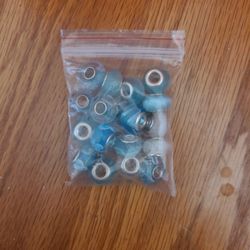 Blue And White Large Whole Beads