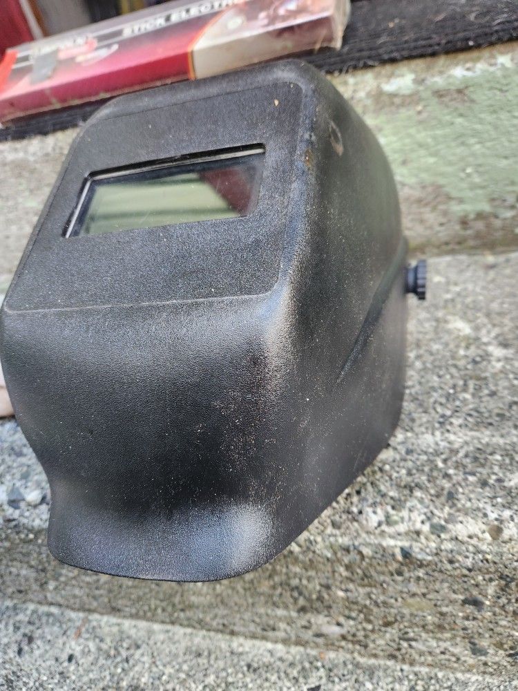 Welders Hood Slag Hammer With Rod And Some Gloves