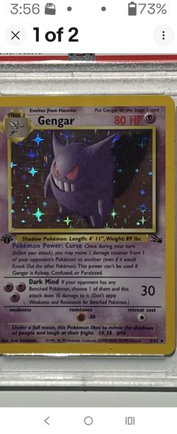Gengar Holo Rare 5/62 1st Edition Pokemon TCG Fossil 1999 Vintage