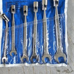 New 7 Piece Open End Flex Socket Set 3/8 - 3/4 Inch