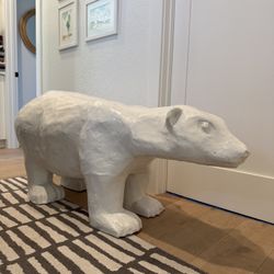 Stray Dog  designs Paper Mache Polar Bear Figure Holiday Decor Huge *Make Offer*