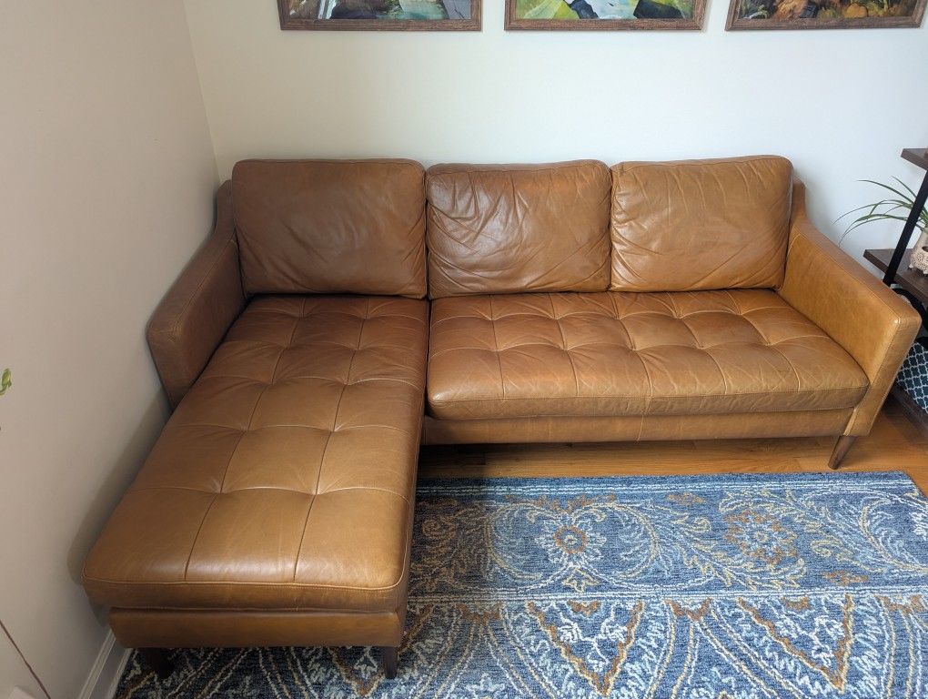 Genuine Leather L-Sectional Great Condition