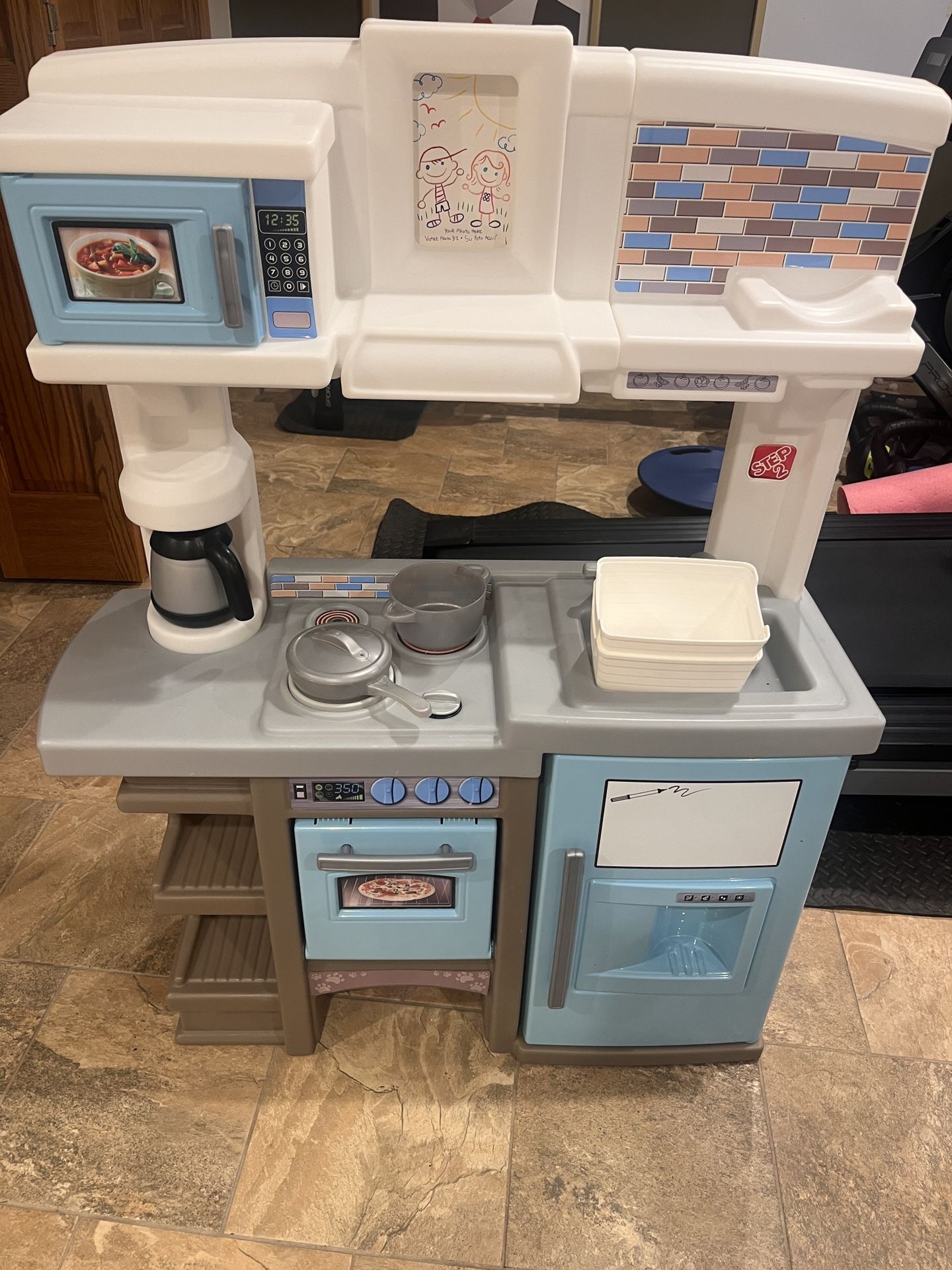 Children’s Play Kitchen with Dishes and Food