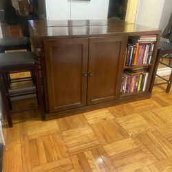 2 door cabinet with open shelves