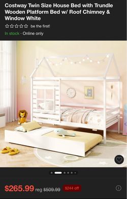 Bed frame twin size white house