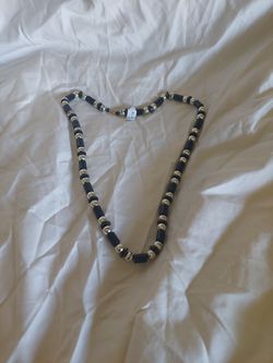 Black And Silver Beaded Necklace