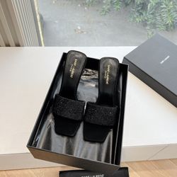 YSL black high heels