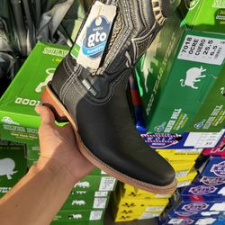 Botas Cuadradas Negras Para Hombre Squared Toe Boots For Men