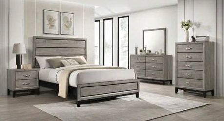 🌺 FREE DELIVERY 🌺Brand New 5PC Queen Size Bedroom Set ( Queen Bed, NS, Dresser, Mirror, Chest)