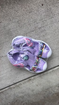 Kids Purple Sandals with Colorful Detail