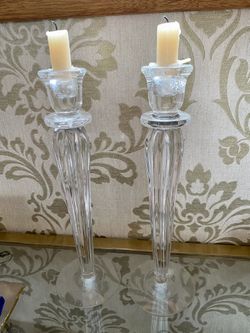 s/2 Genuine Crystal Candlesticks By Kosta Boda