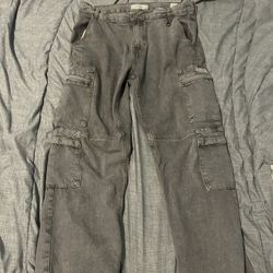 Pacsun  Baggy Grey Cargo Pants