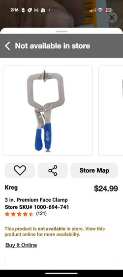 Kreg 3 in. Premium Face Clamp