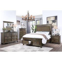 Brown Queen Bed Frame With Storage