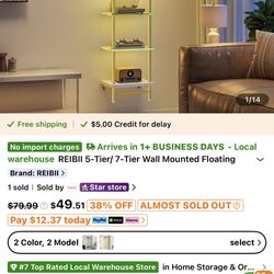 7 Floating Shelves New In Box 