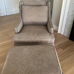 Bernhardt Side Chair With Ottoman