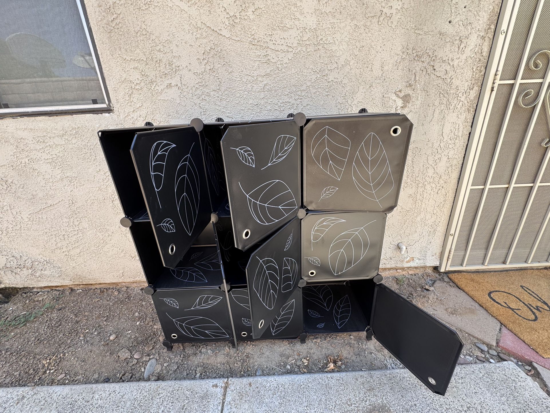 Free 9 Cube Organizer And Tall Black Shelf