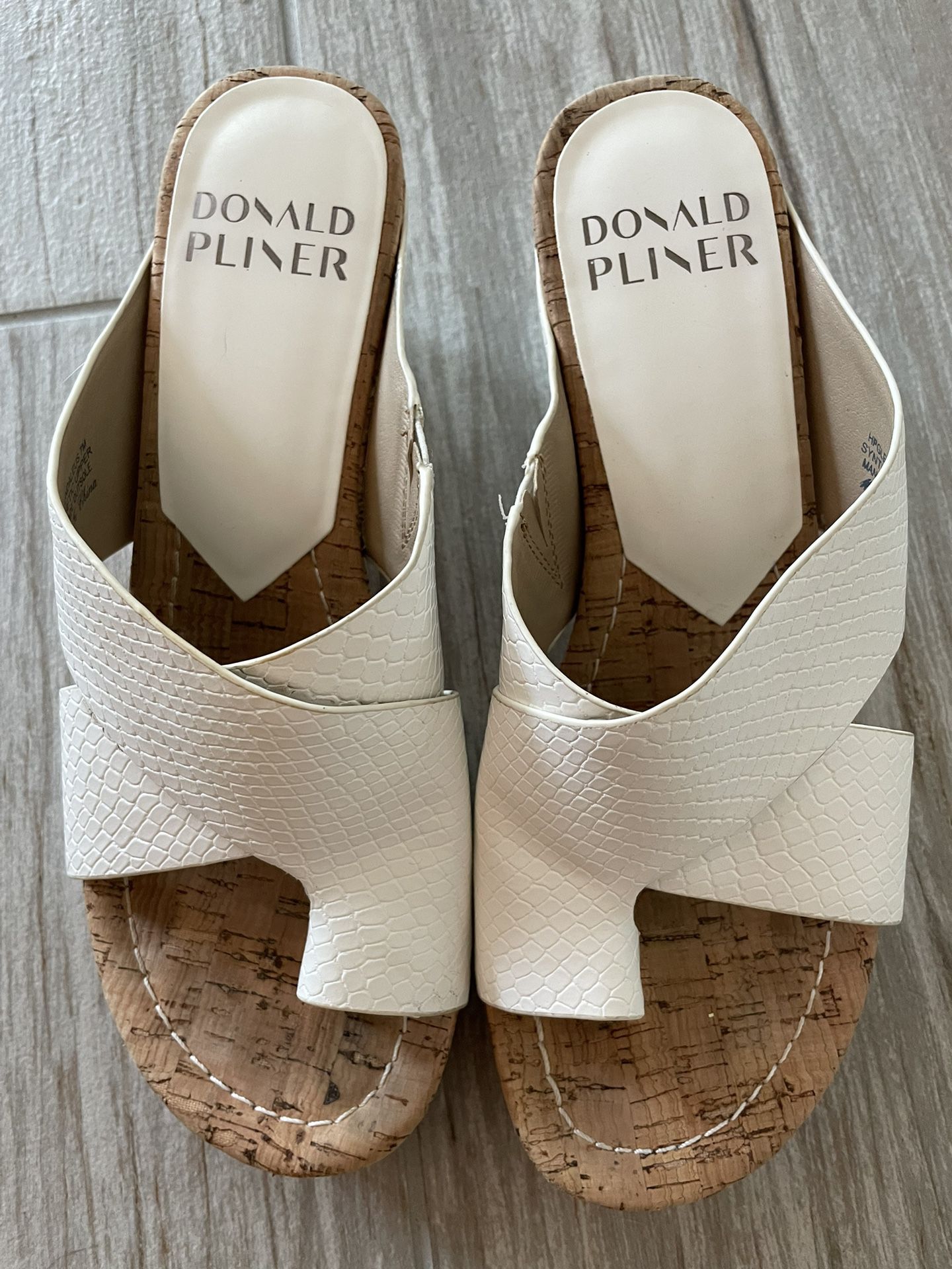 Donald  Pliner White Wedge Sandals