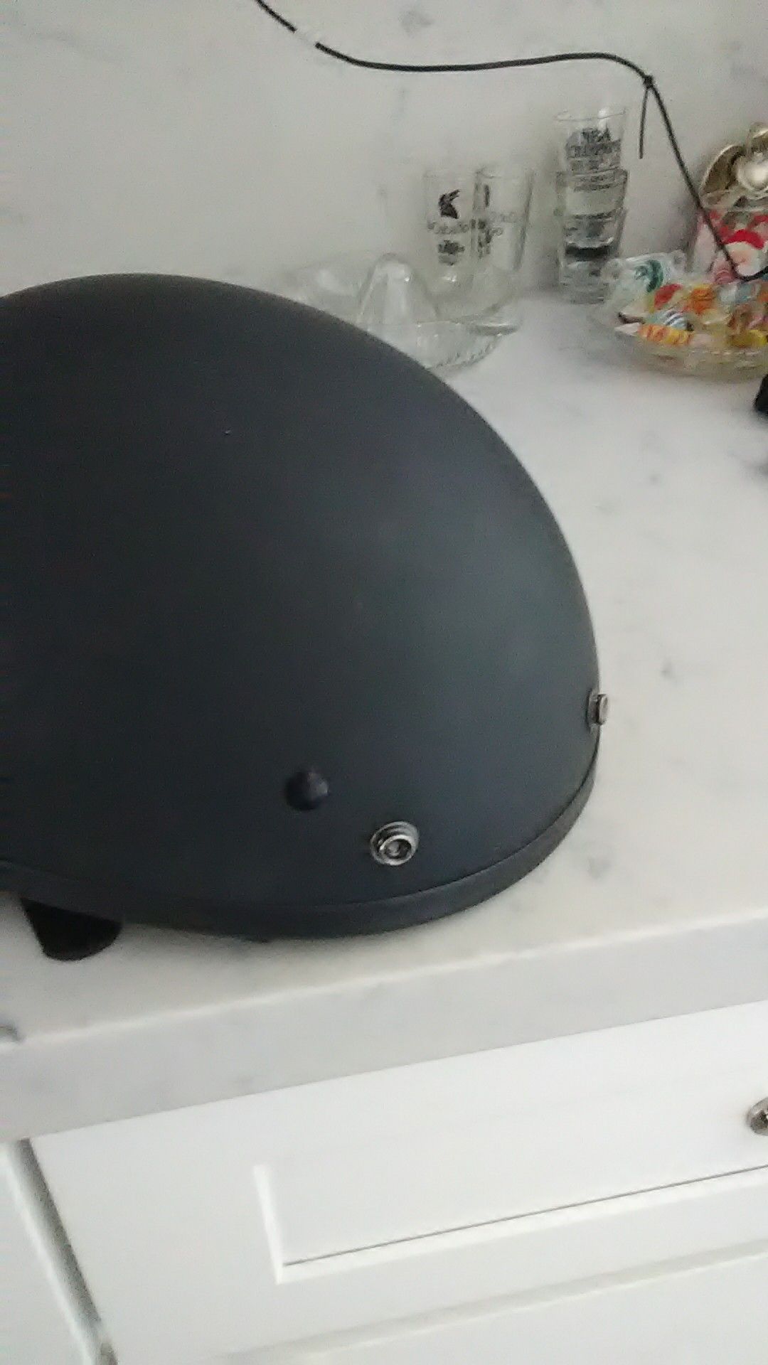 large Fuel flat black motorcycle helmet