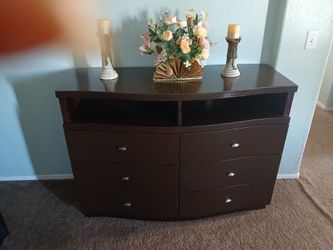 Dark  brown  Ashley  dresser 50 wide 36 height  18 deep