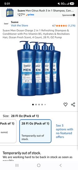 Mens shampoo 4 pack