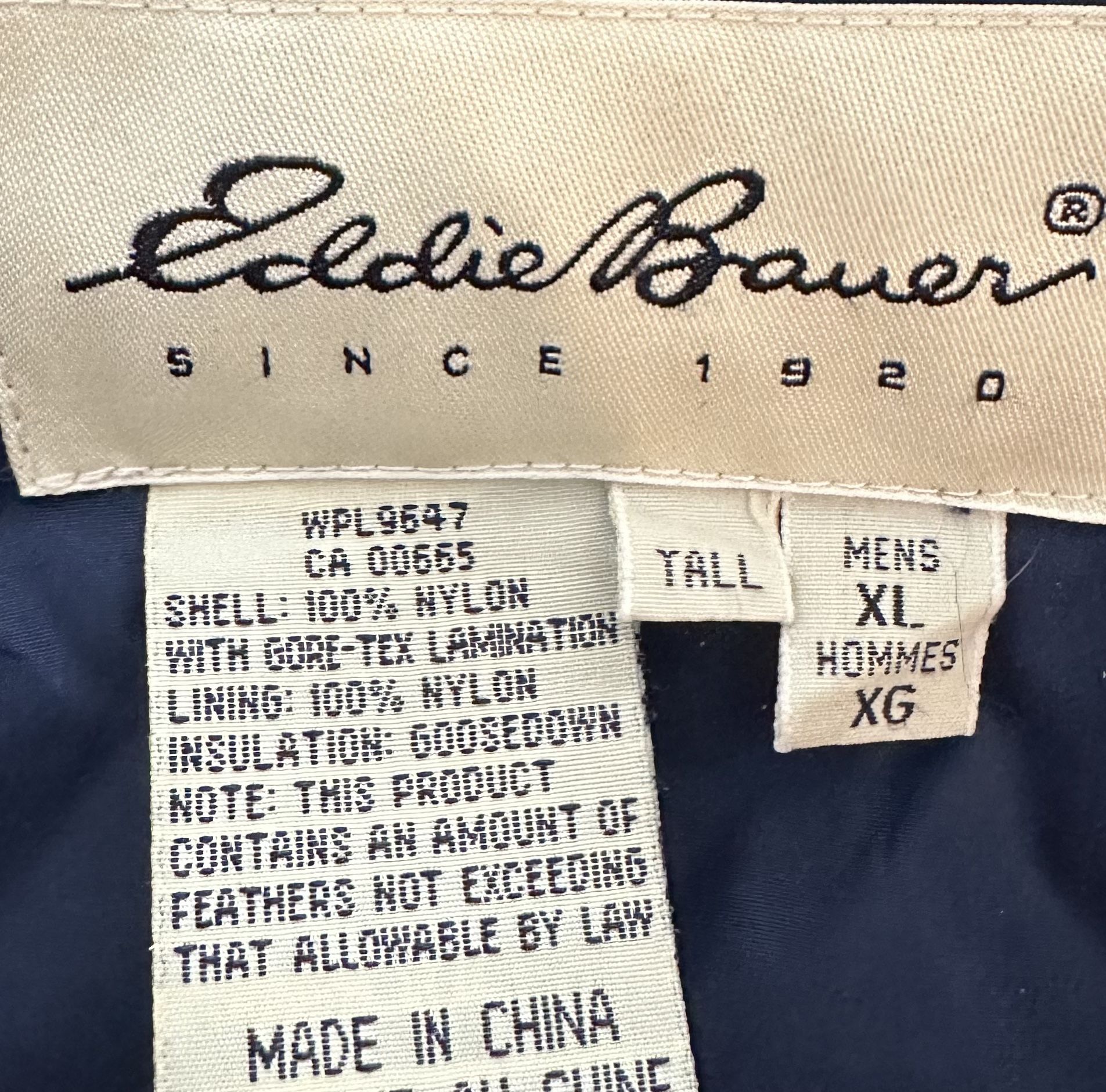 Eddie Bauer Goose down Gortex Shell