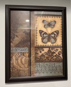 Kimberly Poloson Butterfly Damask Framed Wall Art
