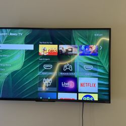 43’  Roku Sharp TV with flex Wall Mount included 
