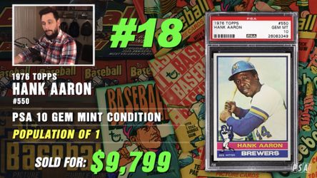 2019 Most Valuable Baseball Cards from the 1970’s. (1976 Topps Hank Aaron - Mint Condition)