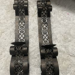 Set Of 2 Big Candle Holders For Wall 