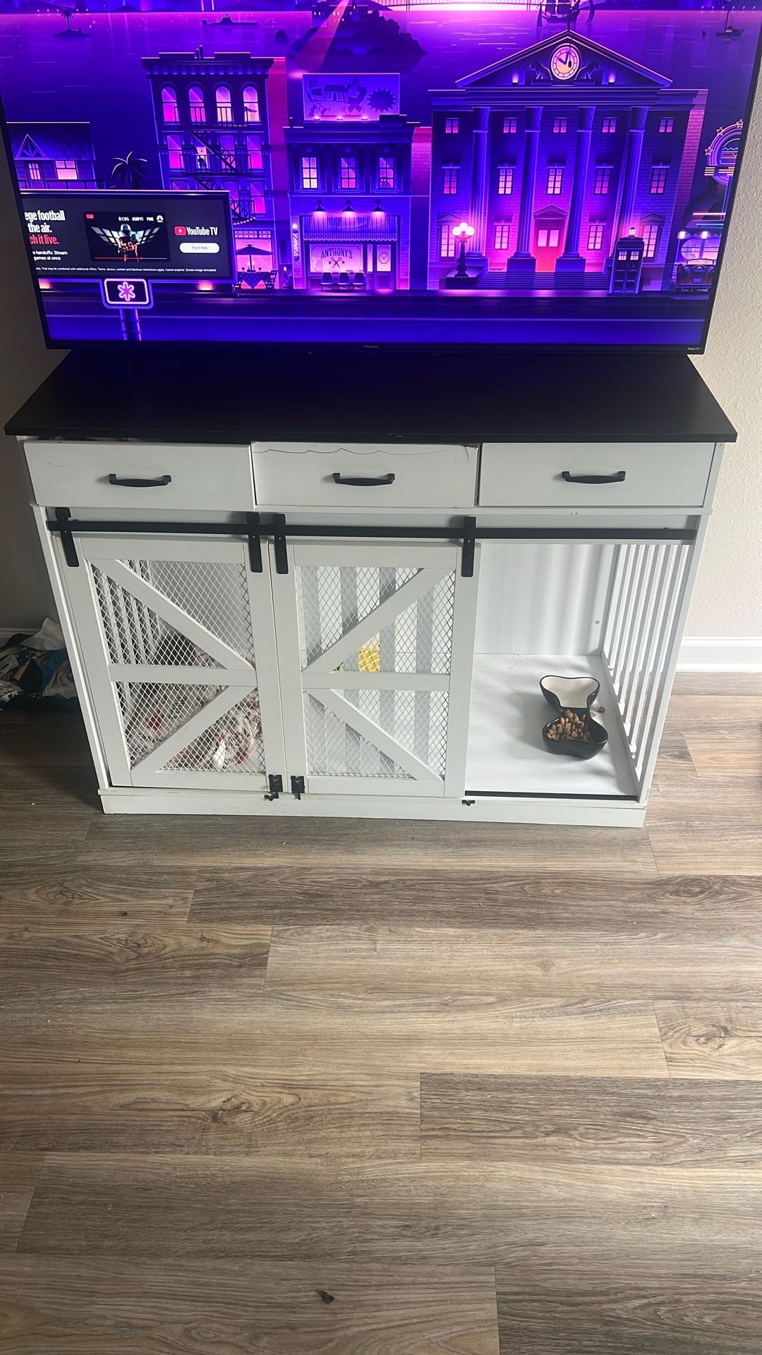 Dog cage tv stand