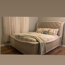 Cal King Sleigh Farmhouse Bed Frame Bellamy 