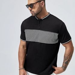 Mens Collarless Polo T Shirt