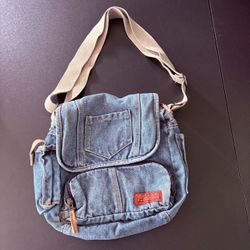 vintage blue denim messenger and crossbody shoulder bag