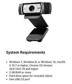 Two Logitech Webcams Model 930E