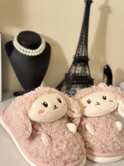 Cute Lamb Plush House Slippers