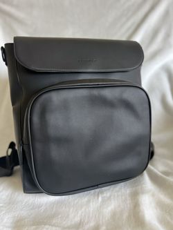 JJ Cole Vegan Leather Brookmont Backpack Purse Diaper Bag, Blackout