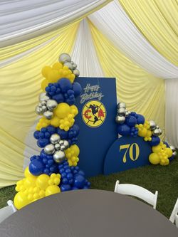 Balloon garland , Backdrop , Soccer Balloons , 70th Birthday 50th Birthday 