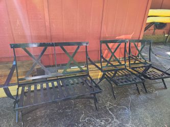 Metal Patio Set - Glider Couch and 2 Chairs