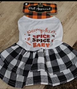 Dog Pumpkin Spice 🎃 Dress Size S