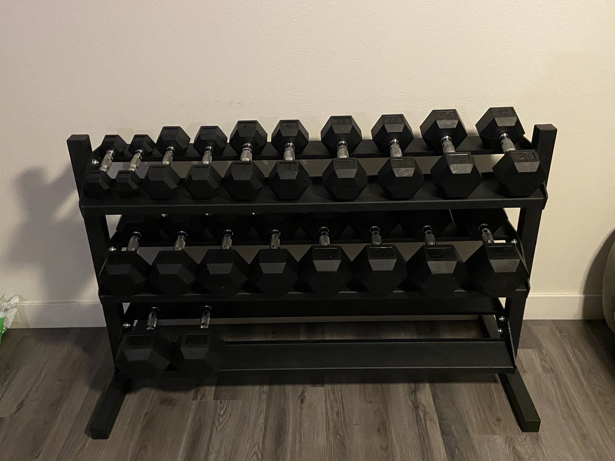 5-50lbs Dumbbells w/Rack