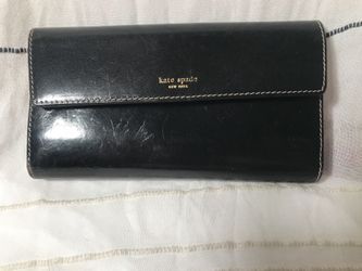 Large black leather Kate Spade wallet