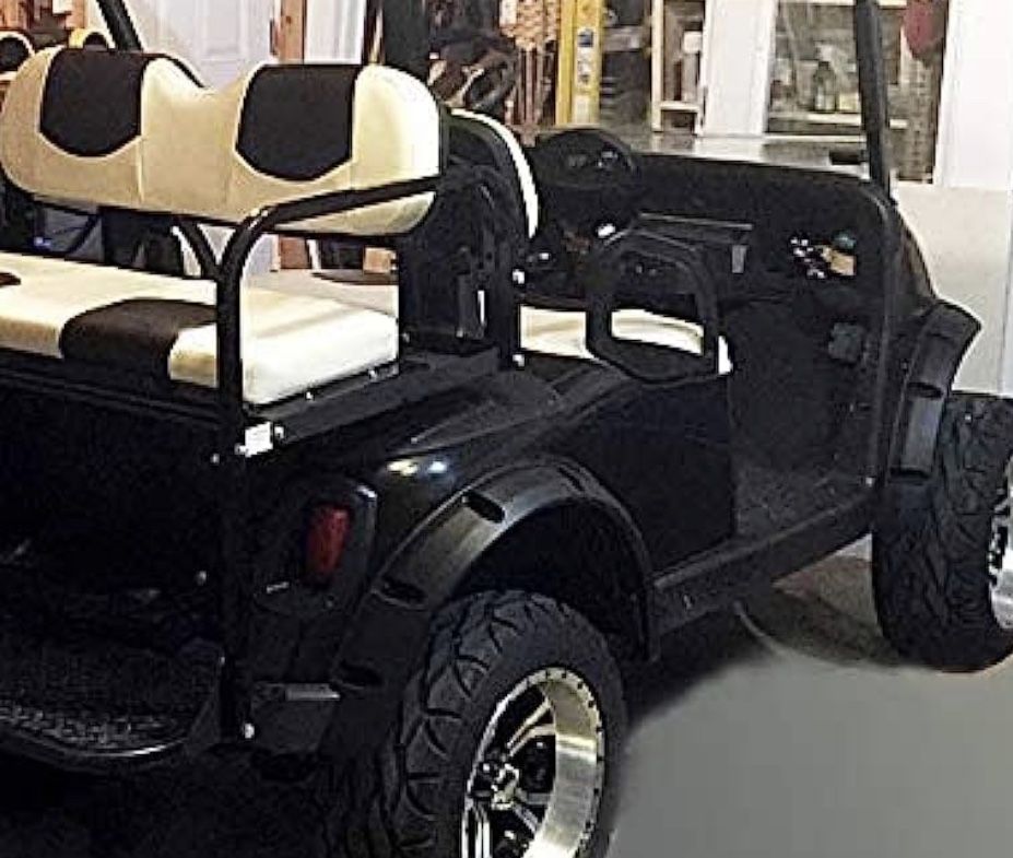 CLUBRALLY Golf Cart 4 Fender Flares-2 Front And 2 Rear Fit Club Car DS Precedent,Yamaha G22 G29,EZGO RXV And TXT With Stainless Steel Screw Kit Fits E
