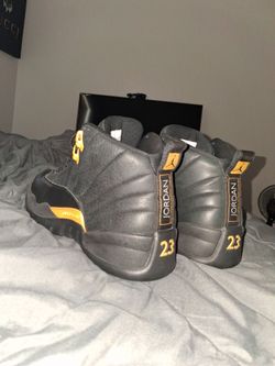 Black and yellow Jordan 12