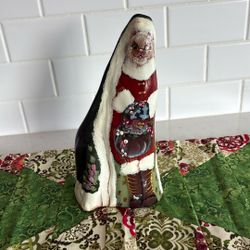 11 Inch Wood Hand Painted Christmas Santa Folk Art