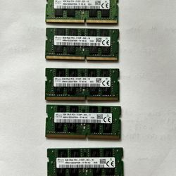 Lot Of 5 Laptops ram SK HYNIX 8GB 2Rx8 PC4-2133P DDR4 LAPTOP MEMORY RAM HMA41GS6AFR8N-TF