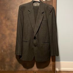 2 Piece Dark Gray 100% Wool Suit