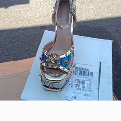 Vibrant Multicolor Platform Heels