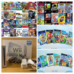 NINTENDO WII and 250 WII GAMES WII SPORTS,MARIO PARTY,MARIO KART,JUST DANCE,ZELDA,DONKEY KONG and Many More