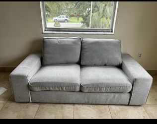 Gray Fabric Loveseat Sofa